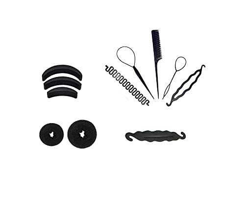 Kvitoe 11-Piece Hair Bun Styling Kit - Hair Donut & Bun Maker Accessories for Women & Girls | Perfect for Updos, Ponytails & Special Occasions