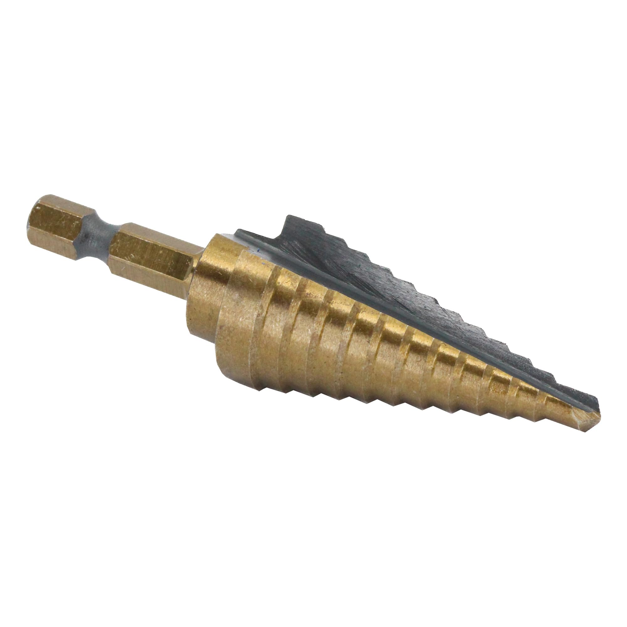High-Speed Steel #4 Step Drill Bit with Quick Change Hex Shank (3/16