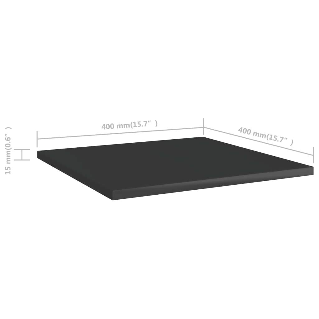 vidaXL Engineered Wood Bookshelf Boards - Set of 4, High Gloss Black Finish, Modern & Sturdy Design, Easy to Clean, Compact Storage Solution for Living Room, Office or Bedroom Organization