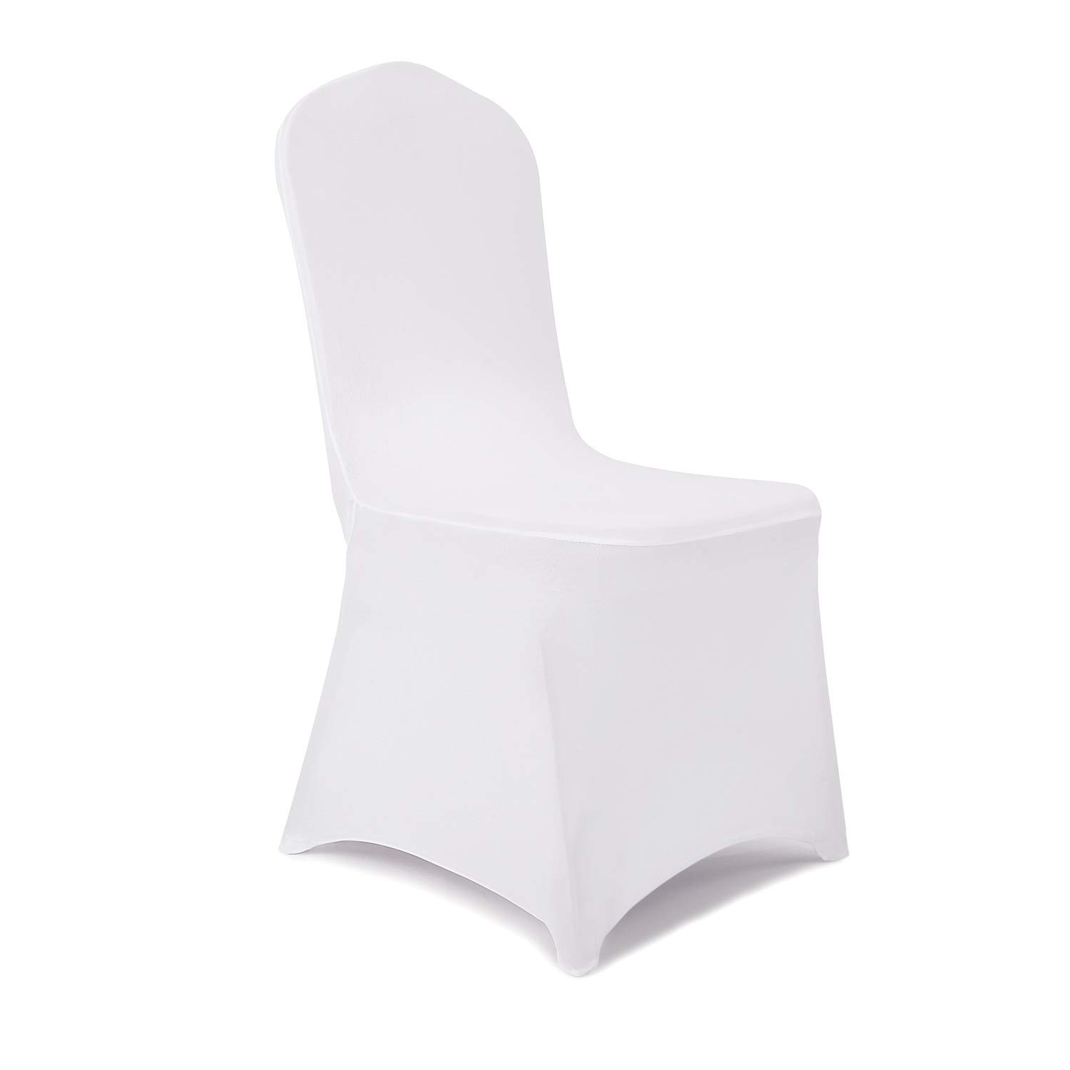 Peomeise 100pcs Stretch Spandex Chair Covers - Elastic Banquet Chair Slipcovers for Wedding, Party, Dining & Events (White, Pack of 100) - Perfect for Home Decor, Restaurant Setup & Special Occasions