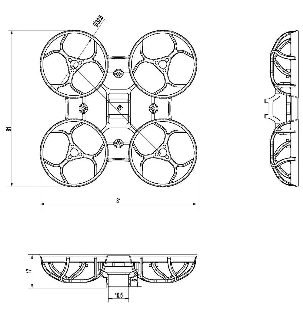 Happymodel 65mm Frame for Mobula6 2024 & Mobula6 ECO 2024 - 2 Pack Replacement Drone Frame - Perfect for FPV Racing and Indoor Flying