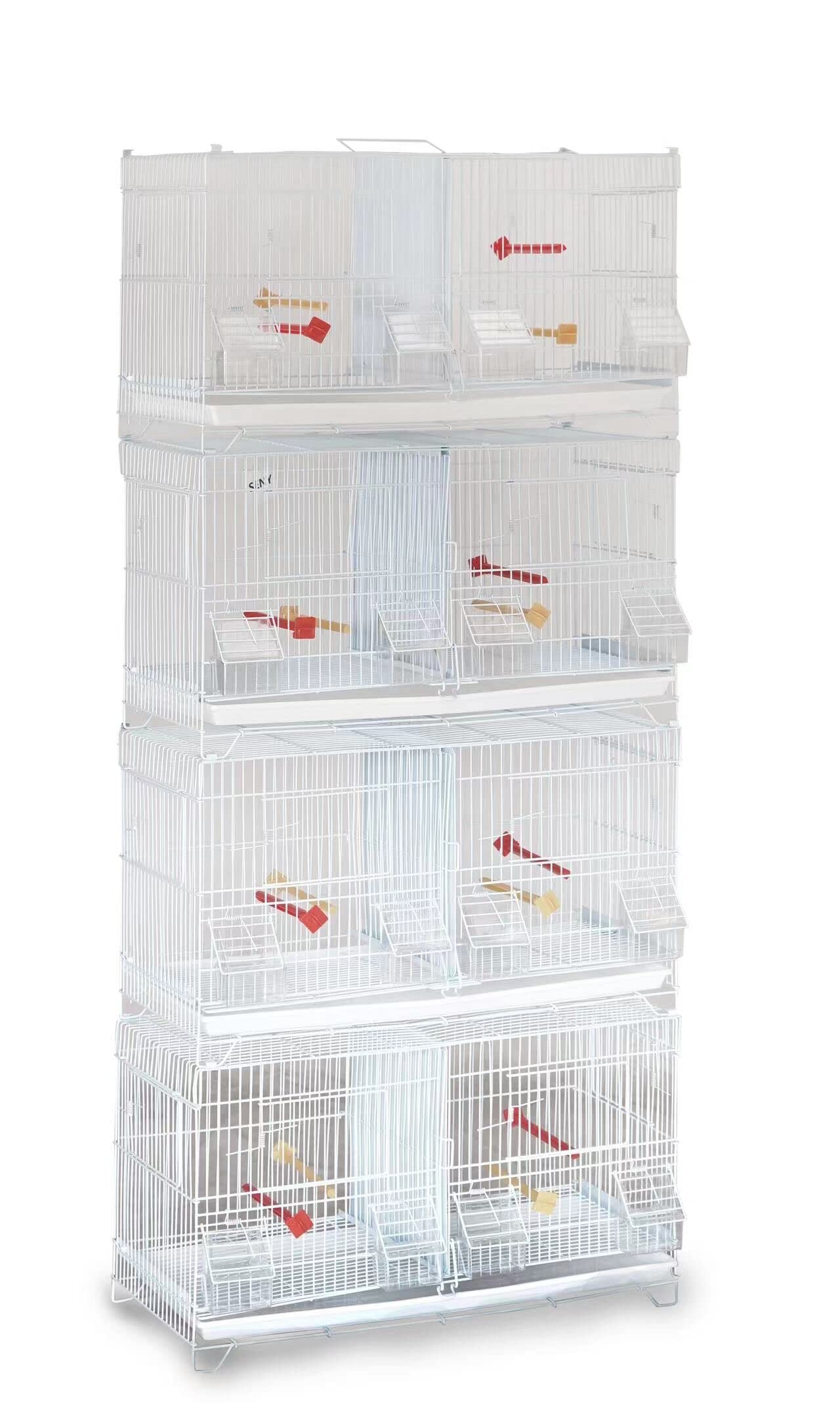 Seny 4-Piece Stackable Breeding Bird Cage Set for Canaries, Finches & Small Birds - White | Perfect for Home Aviary, Pet Store Display & Backyard Bird Breeding