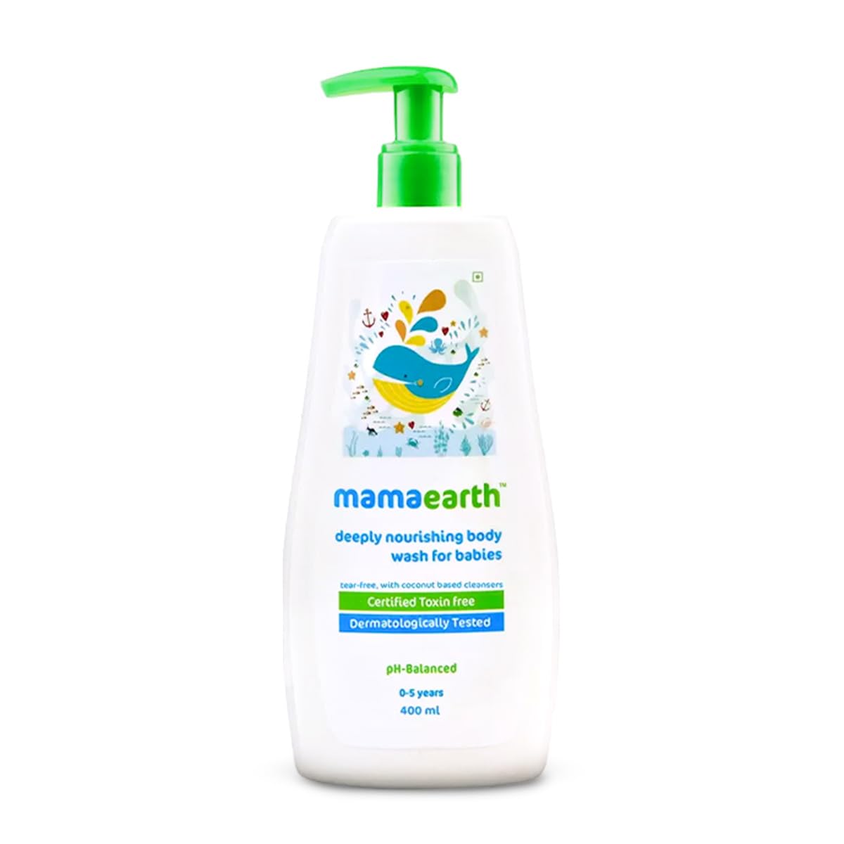 Mamaearth Deeply Nourishing Baby Body Wash - 400ml | Coconut Oil, Orange Essential Oil & Aloe Vera Extract | Tear-Free, Gentle Cleanser for Newborns & Infants | Perfect for Daily Bath & Sensitive Skin Care