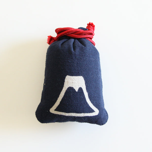 Katazome Small Talisman Bag - Mt. Fuji Drawstring Pouch | Japanese Traditional Craft Gift for Travel & Protection | Perfect for Jewelry, Amulets & Good Luck Charms