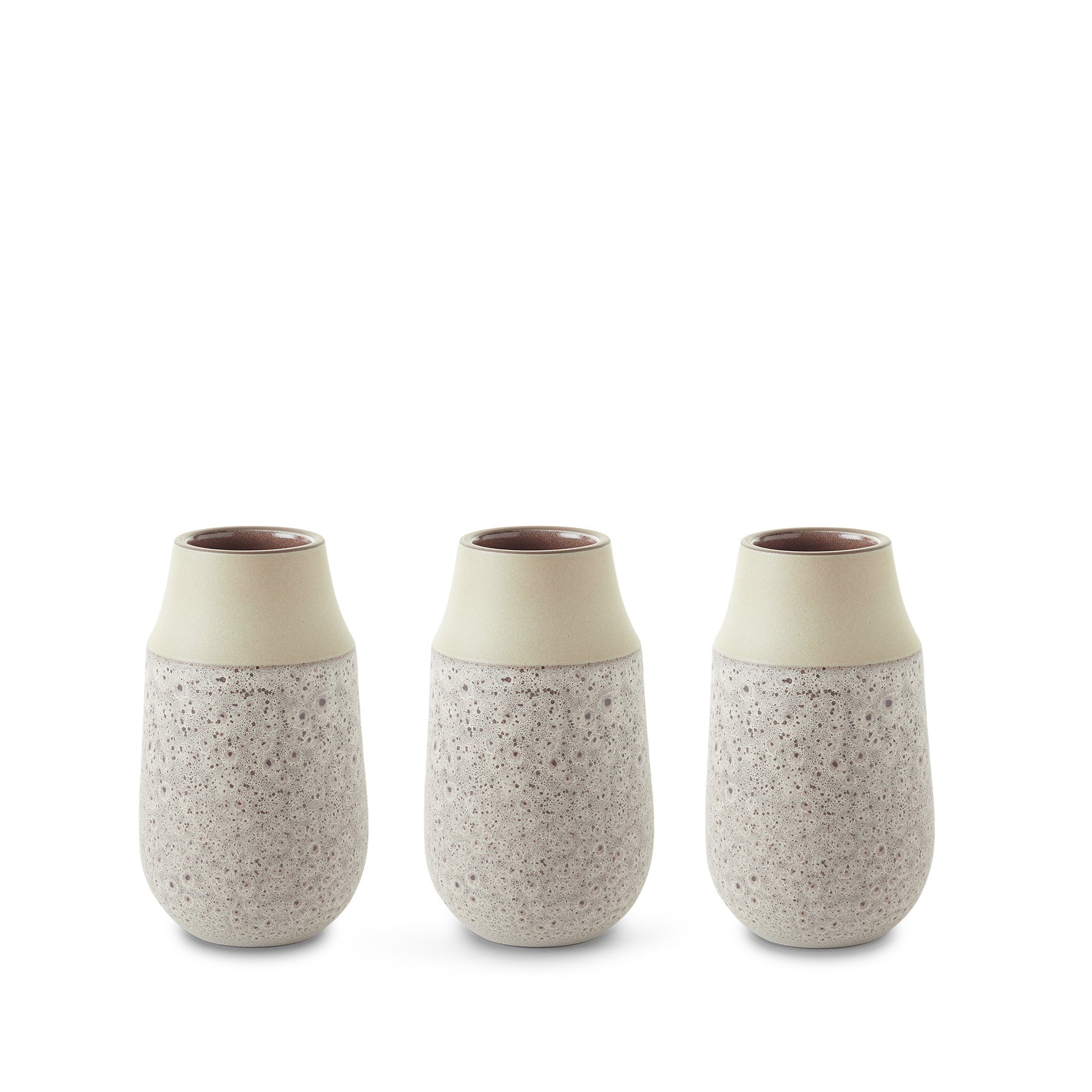 Vanilla Bean & Matte Brown Ceramic Neck Vase - Elegant Home Decor for Living Room, Dining Table, and Wedding Centerpieces