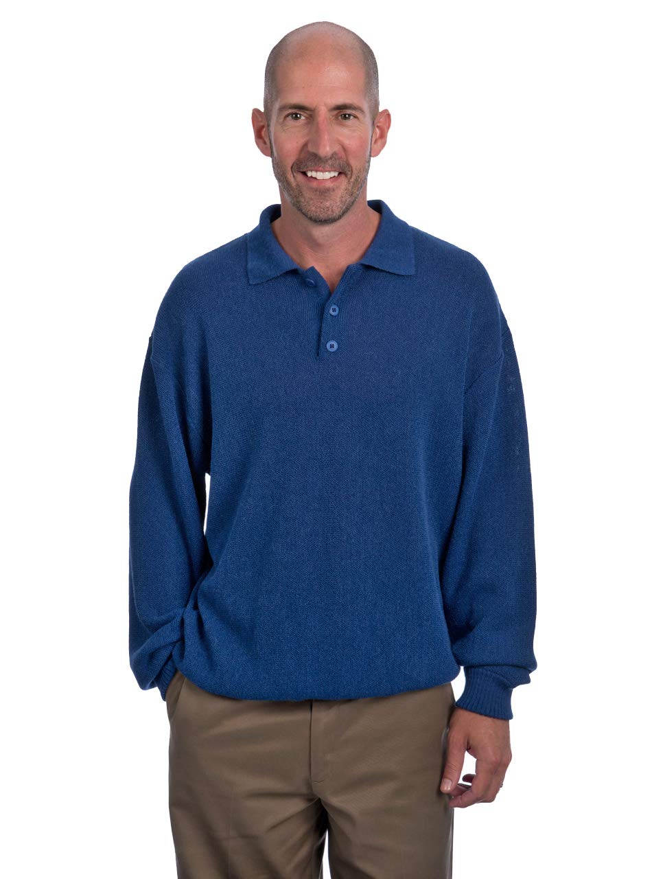 Premium Men's Polo Pullover Sweater - 100% Baby Alpaca Wool - Soft & Warm Winter Knitwear for Business Casual & Outdoor Activities