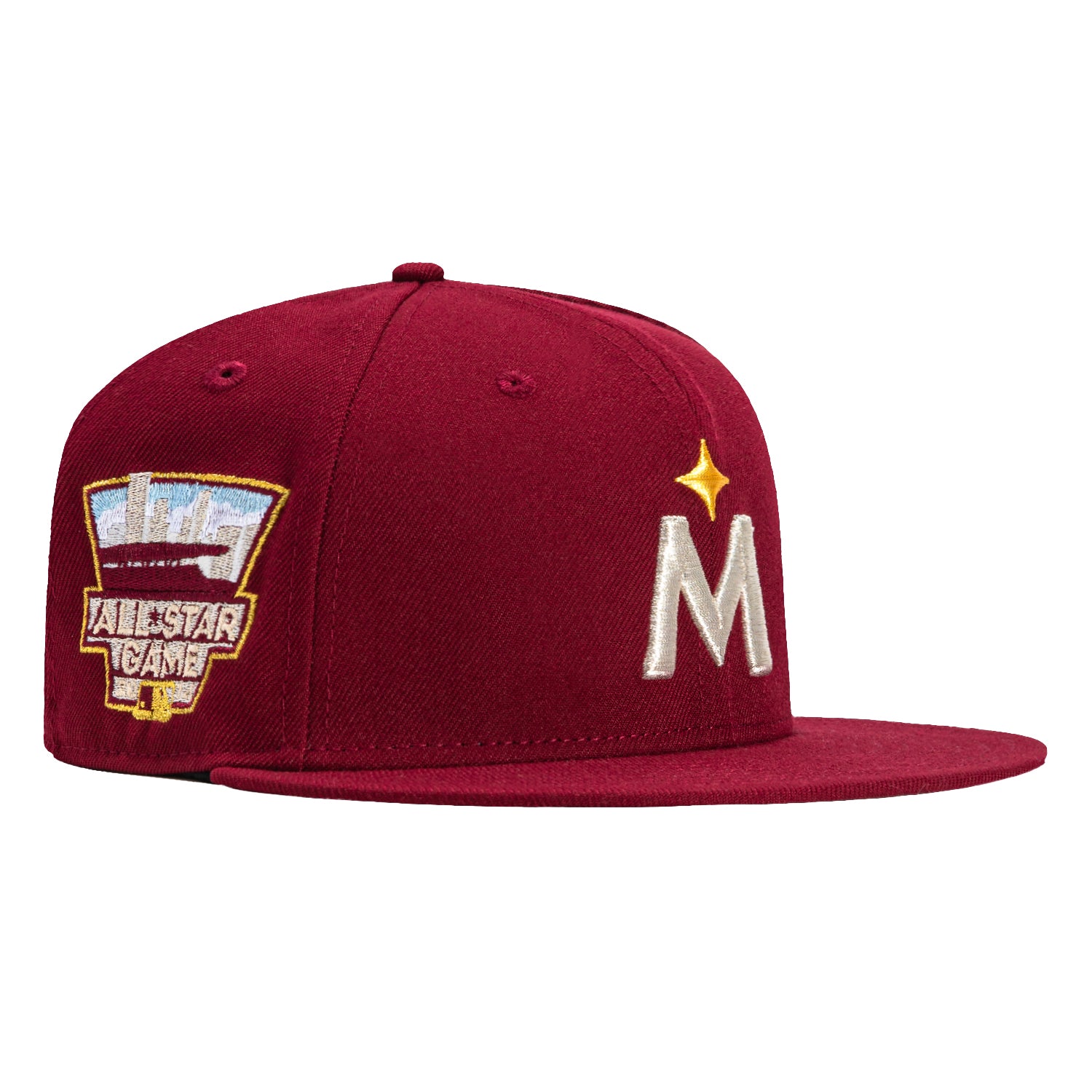 New Era 59Fifty Minnesota Twins 2014 All-Star Game Patch Snapback Hat - Cardinal, Metallic Silver & Gold | MLB Baseball Cap for Men & Women | Perfect for Games, Collecting & Streetwear Fashion