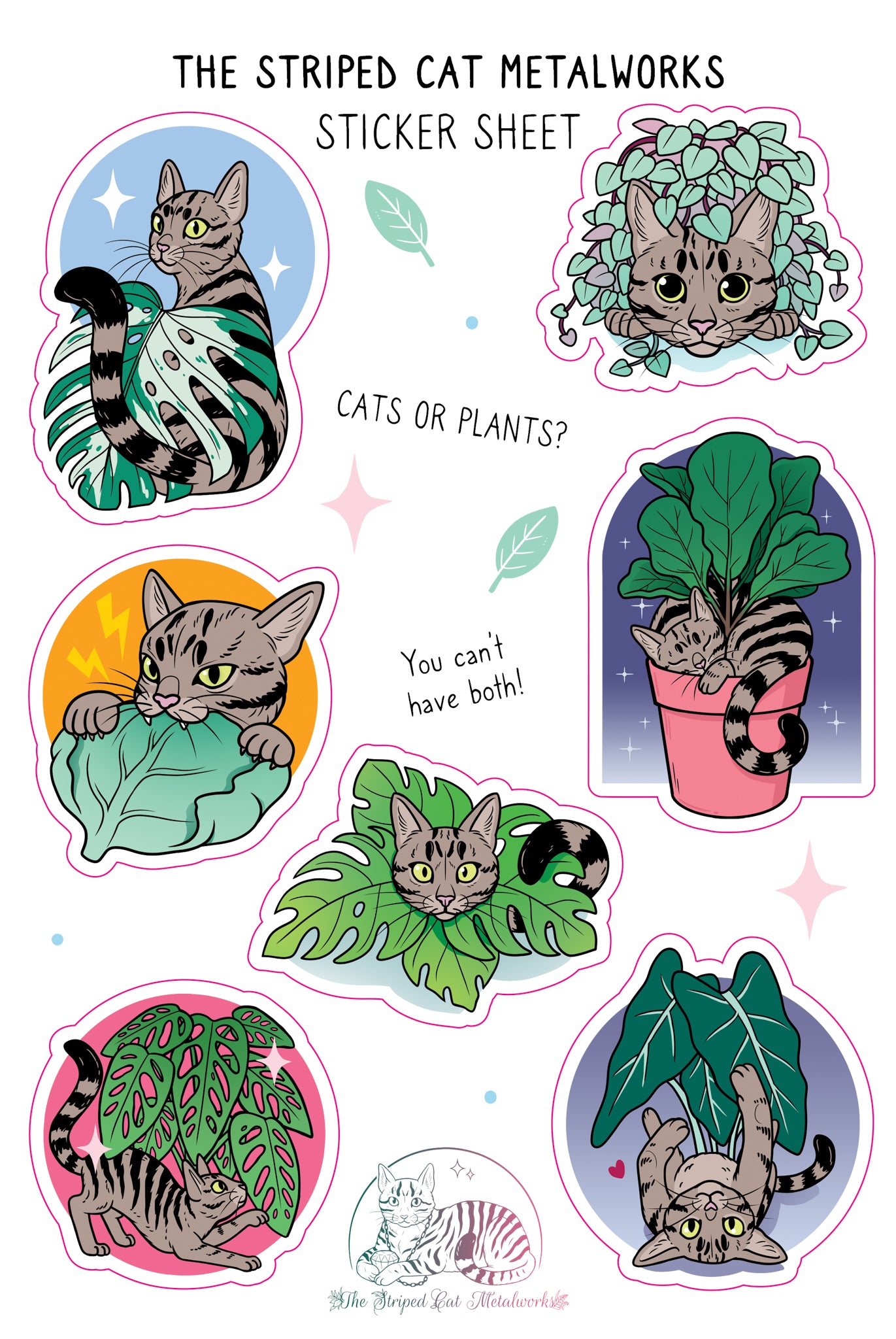 Max's Planty Sticker Sheet - Waterproof Vinyl Decals for Laptops, Journals & DIY Crafts - Perfect for Scrapbooking, Planner Decor & Water Bottle Personalization