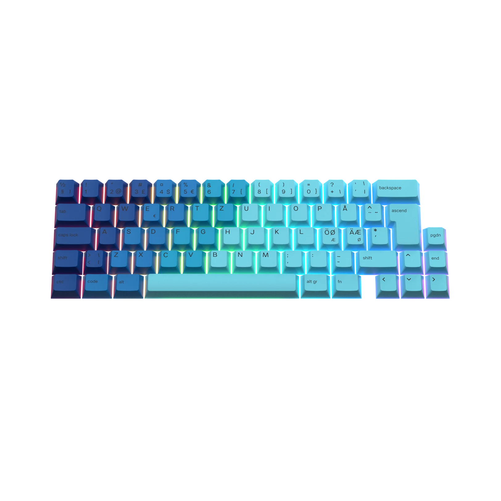Ocean Nordic Keycaps - PBT Dye-Sublimation Keycap Set for Mechanical Keyboards (Cherry MX Compatible) - Perfect for Gaming, Typing & Custom Keyboard Builds