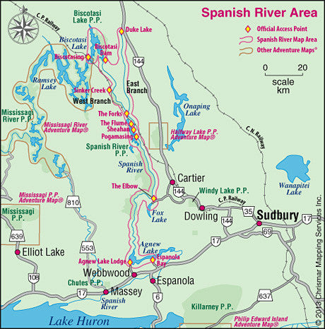 Chrismar Spanish River Map - Detailed Waterproof Topographic Map for Kayaking, Canoeing & Hiking Adventures