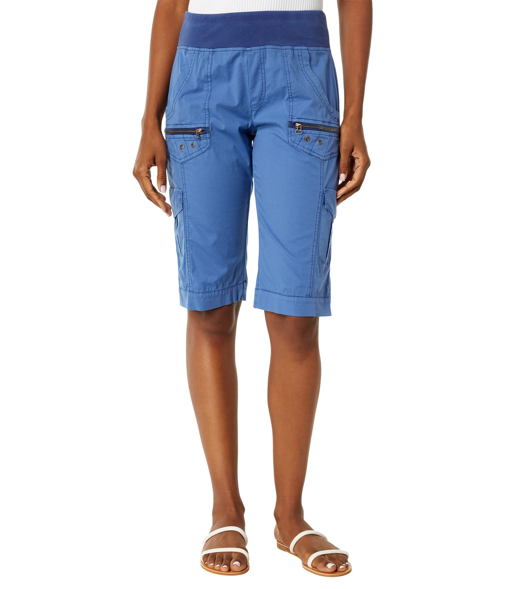 XCVI Wearables Zola Bermuda Shorts for Women - Comfortable Stretch Fabric, High Waist, Side Pockets - Perfect for Yoga, Running, Travel & Summer Outfits