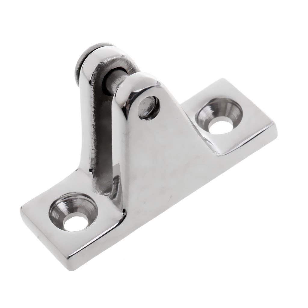 Bimini Top 316 Marine Stainless Steel Angled Deck Hinge with Bolt - Heavy Duty Boat Hardware for Sailboats, Yachts & Marine Applications