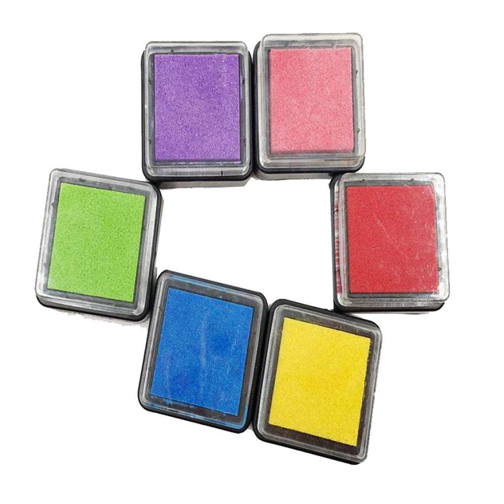 SM SunniMix Washable Ink Pad for Baby & Dog Handprints - 6 Bright Multicolored Non-Toxic Stamp Pad - Perfect for DIY Crafts, Scrapbooking & Pet Keepsakes