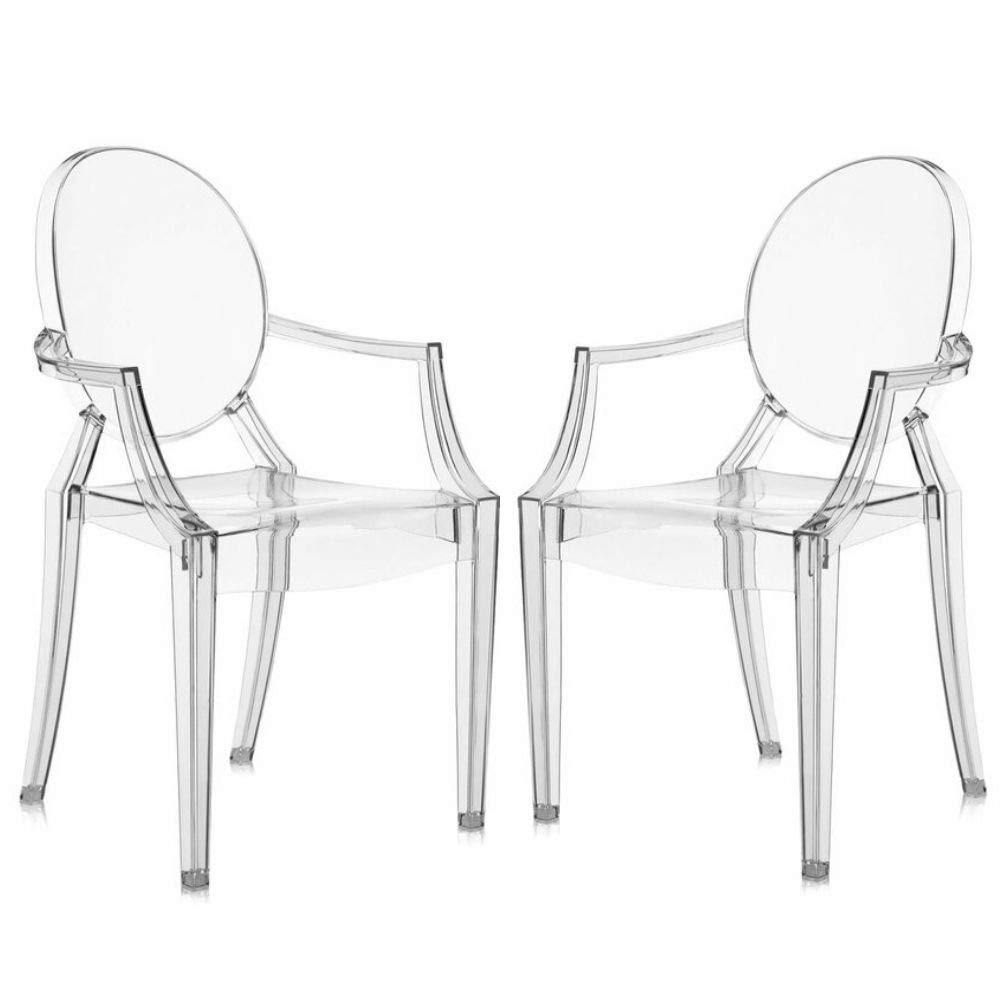 GINA Ghost Chair for Kids - Modern Clear Polycarbonate Plastic Children's Chair, Set of 2 - Perfect for Playrooms, Bedrooms & Birthday Parties