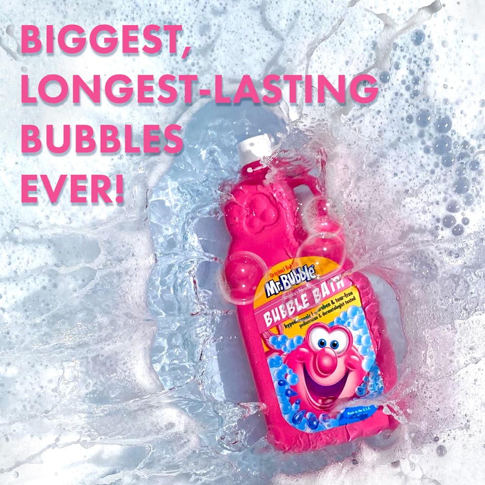 Mr. Bubble Original Bubble Bath - Hypoallergenic & Tear-Free Bubble Bath Solution for Kids, Toddlers & Adults | Long-Lasting Bubbles | Pack of 2 (36 fl oz Each) | Perfect for Bath Time Fun, Relaxation & Family Bonding