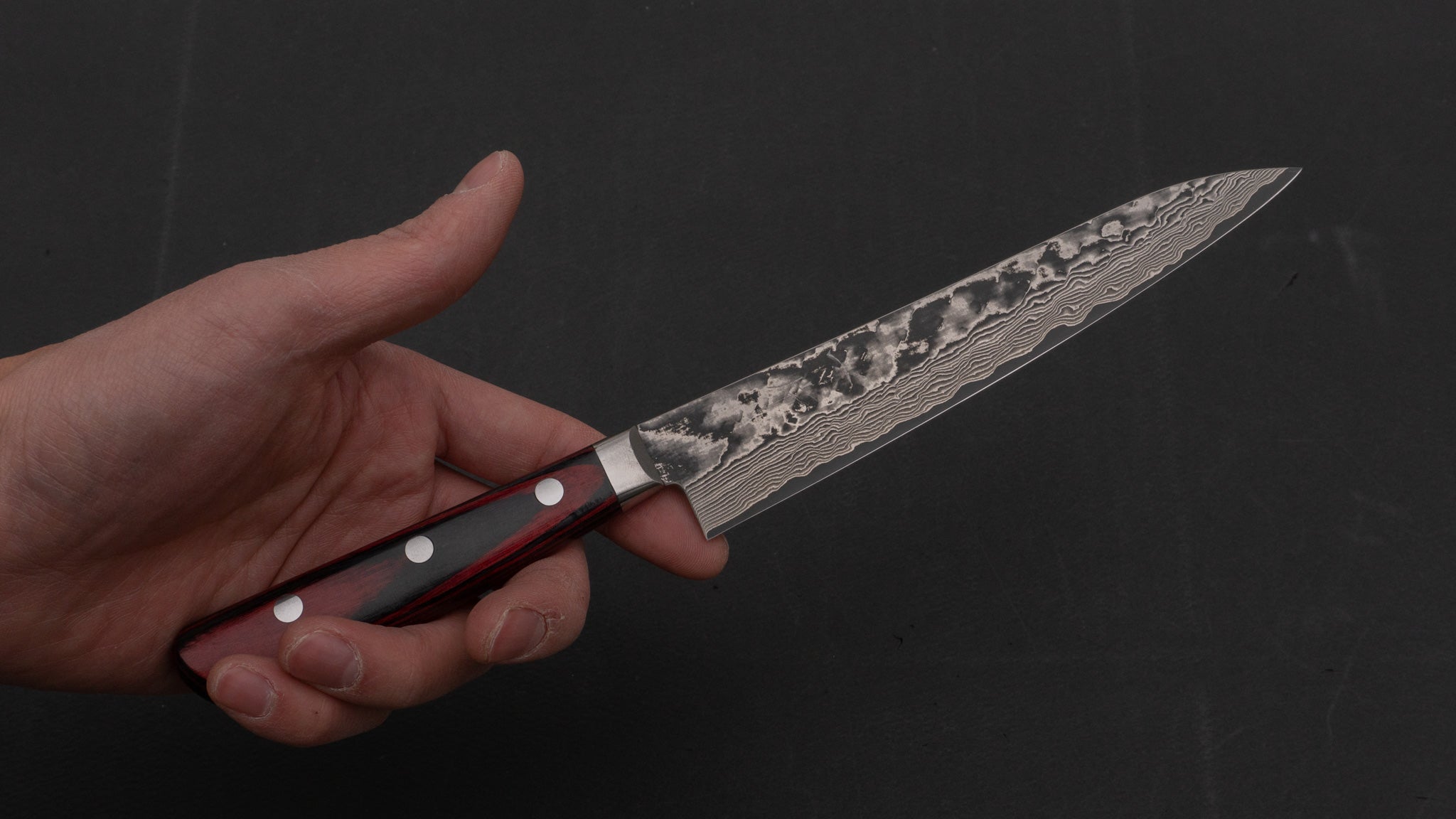 Hitohira VG-10 Nickel Damascus Petty Knife 150mm with Pakkawood Handle - Perfect for Slicing, Peeling & Precision Kitchen Tasks