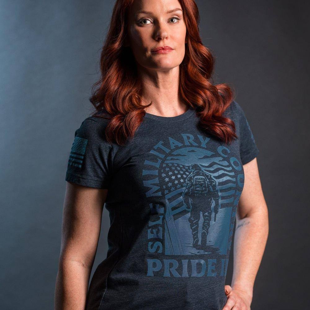 Patriotic Women's Slim Fit March T-Shirt - Midnight Navy | Comfortable & Stylish for Rallies, Parades & Everyday Wear