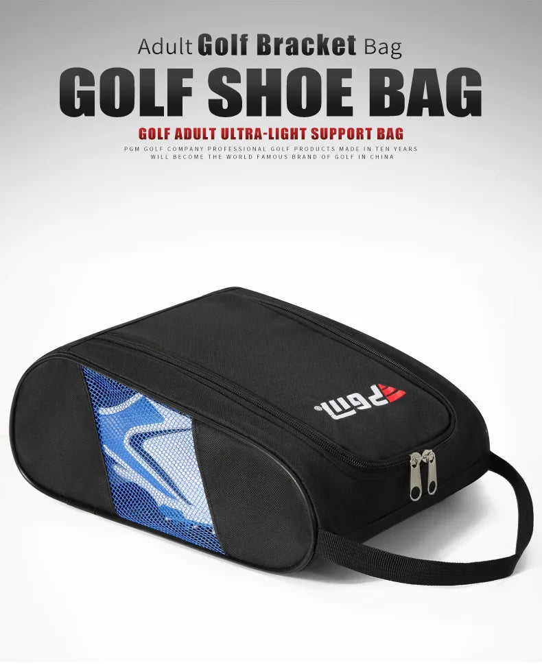 PGM Portable Mini Golf Shoe Bag - Lightweight Nylon Golf Ball Holder & Tee Organizer - Breathable Sports Accessories Pouch for Golfers | Perfect for Travel, Course & Storage