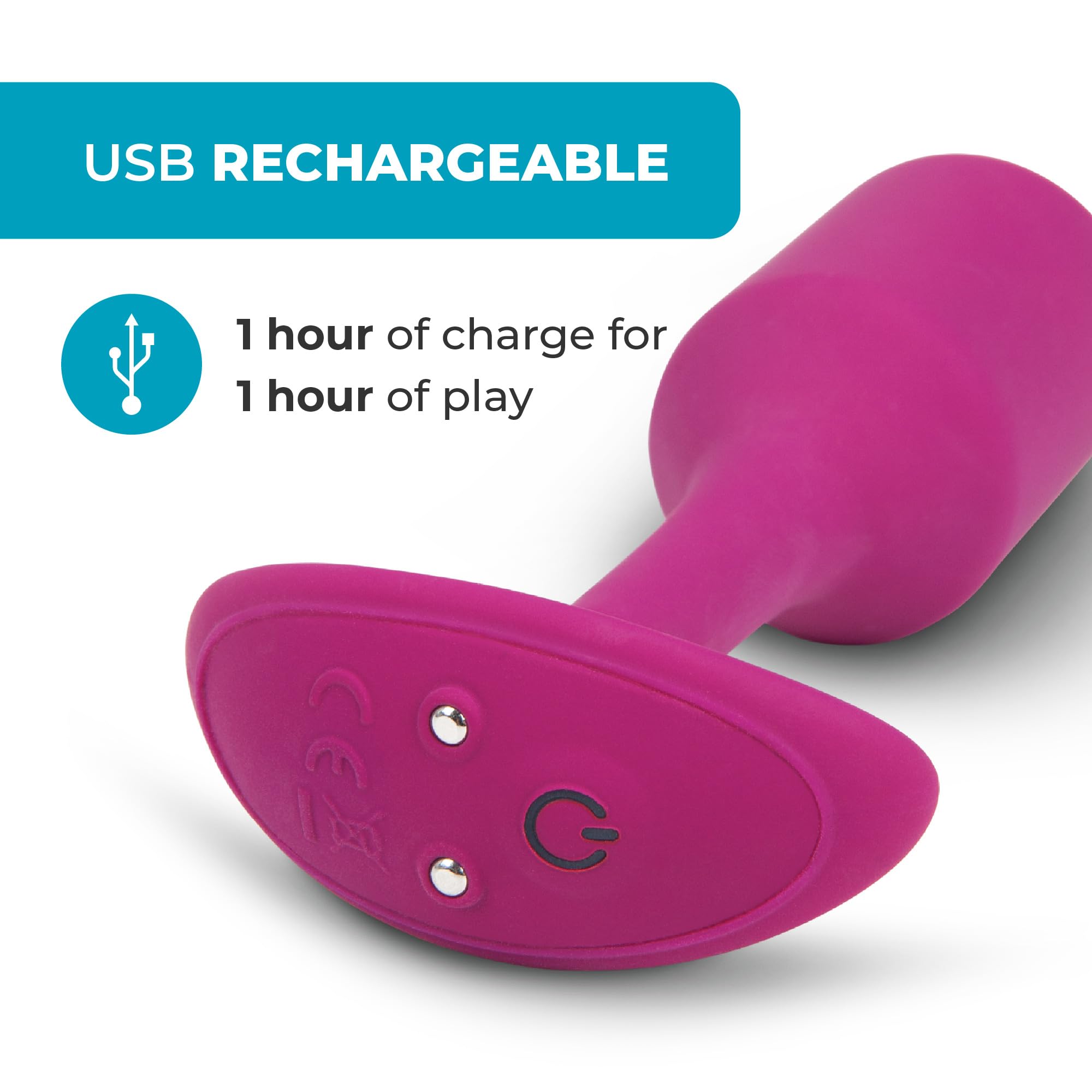 b-Vibe Vibrating Snug Plug 1 Anal Plug - Rose | Silicone Adult Sex Toy for Couples & Anal Training | Waterproof & Rechargeable Butt Plug for Enhanced Pleasure & Sexual Stimulation | Perfect for Solo Play & Intimate Moments