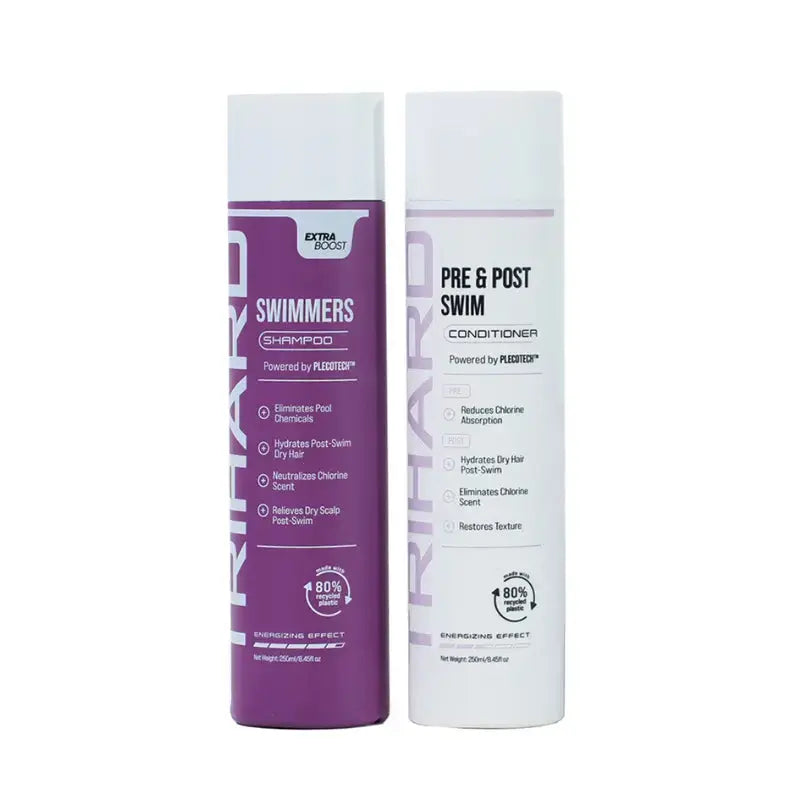 Swimmer Hair Care Combo Set - Chlorine Removal Shampoo & Conditioner for Swimmers - Post Swim Hair Repair Treatment - Perfect for Pool, Beach & Water Sports Enthusiasts