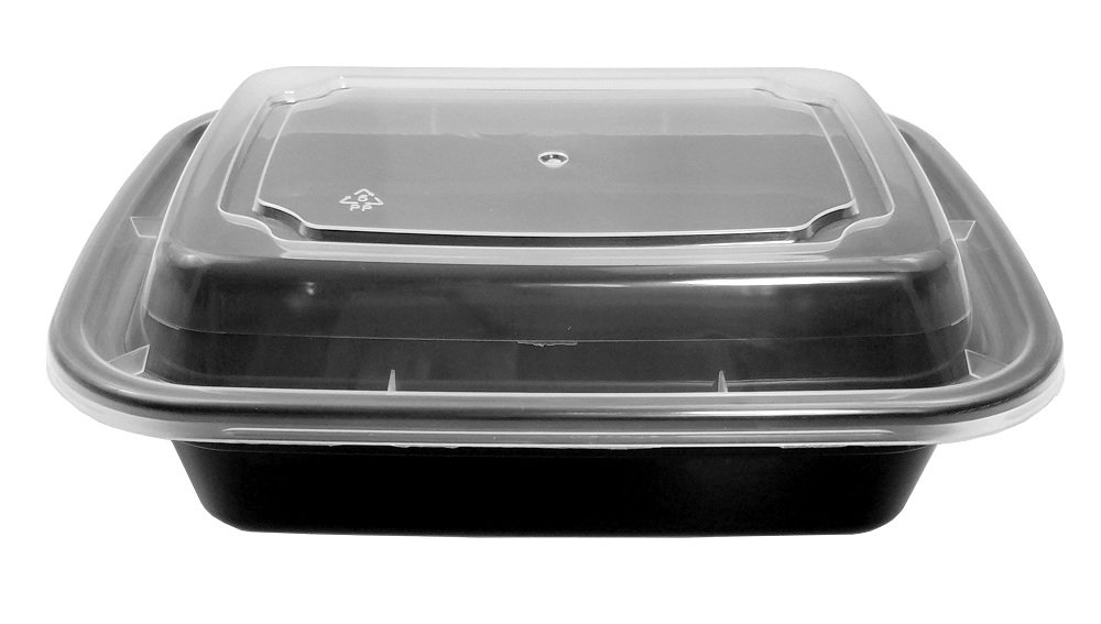 12 oz. Black Oblong Microwave & Freezer Safe Food Storage Containers with Lids - BPA Free, Stackable (Pack of 10) - Ideal for Meal Prep, Leftovers & Office Lunches