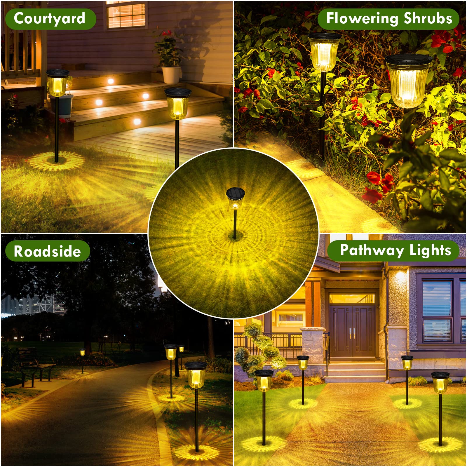 Solar Pathway Lights Outdoor Waterproof IP65 - 200LM Auto On/Off Solar Garden Lights for Yard, Walkway, Driveway & Path | Perfect for Landscape Lighting, Backyard Decor & Nighttime Safety