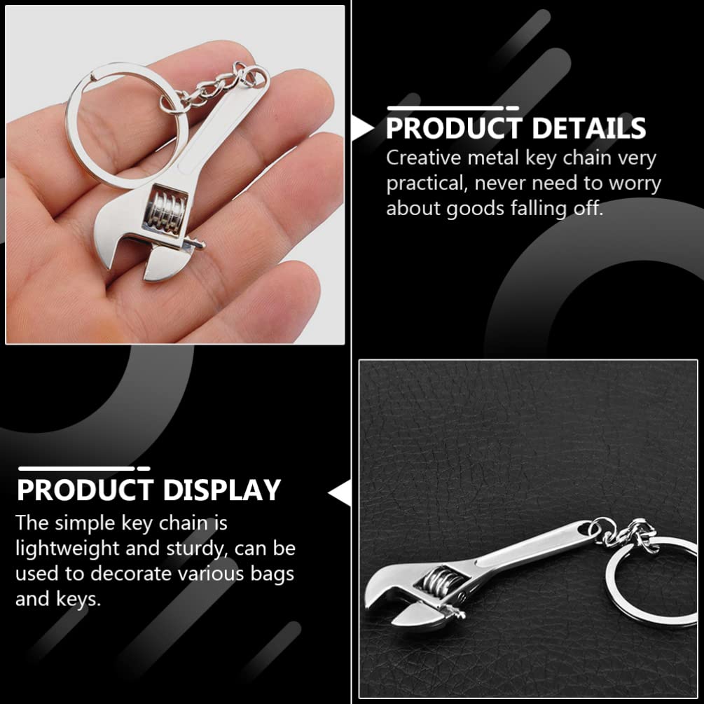 4pcs Durable Metal Wrench Keychain Set for Home & Car Keys