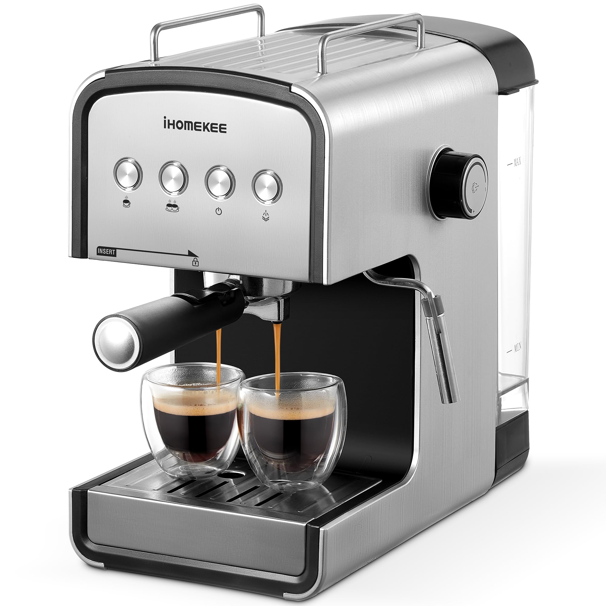 15 Bar Espresso Machine with Milk Frother - CM6822 Fast Heating Coffee Maker for Cappuccino & Latte, Removable Water Tank - Perfect for Home & Office Coffee Breaks