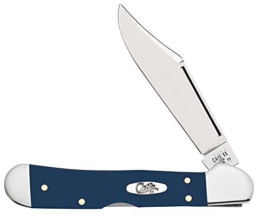 Case Mini Copperlock Pocket Knife CA23616 - Navy Blue Synthetic Handle, Compact & Durable EDC Knife for Camping, Hiking & Everyday Carry