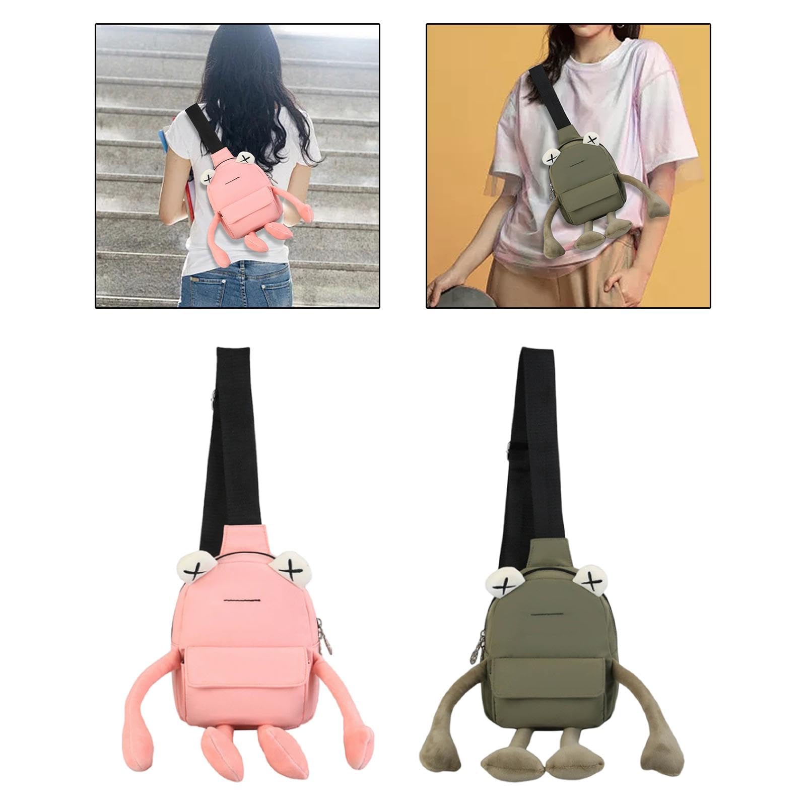 FASHIONMYDAY Sling Backpack - Lightweight Nylon Chest Bag for Outdoor, Shopping & Travel | Versatile Daypack for Women & Men | Perfect for Hiking, Commuting & Daily Use | Pink Casual Backpack