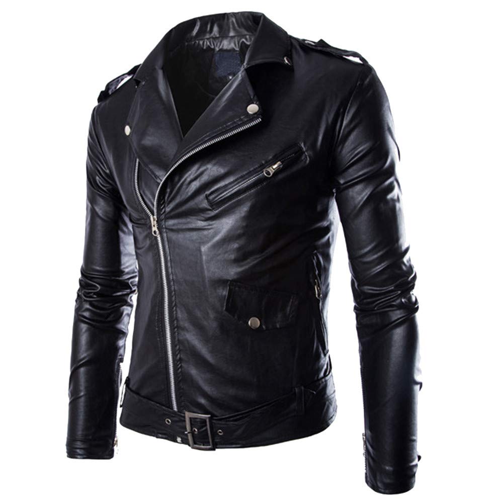 Men's Faux Leather Zipper Jacket - Long Sleeve Casual Coat for Autumn & Winter | Stylish Outerwear for Daily Wear, Office, and Outdoor Activities