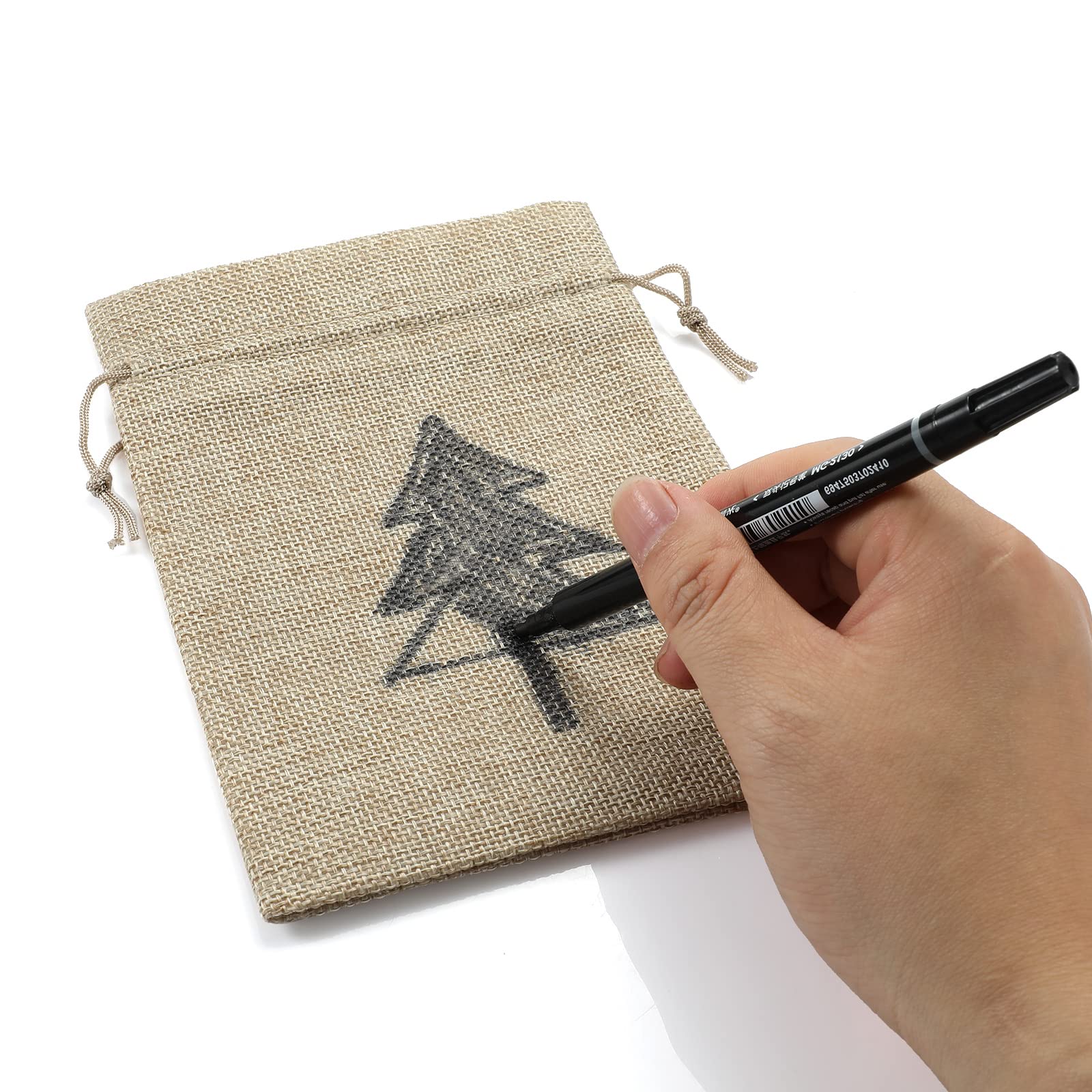 DRQ 5x7 Burlap Drawstring Bags - 30 Pack Natural Jute Favor Sacks for Christmas Gifts, Birthday Party Favors, Wedding Decorations & Home Storage - Eco-Friendly Gift Wrapping & Craft Supplies for DIY Projects