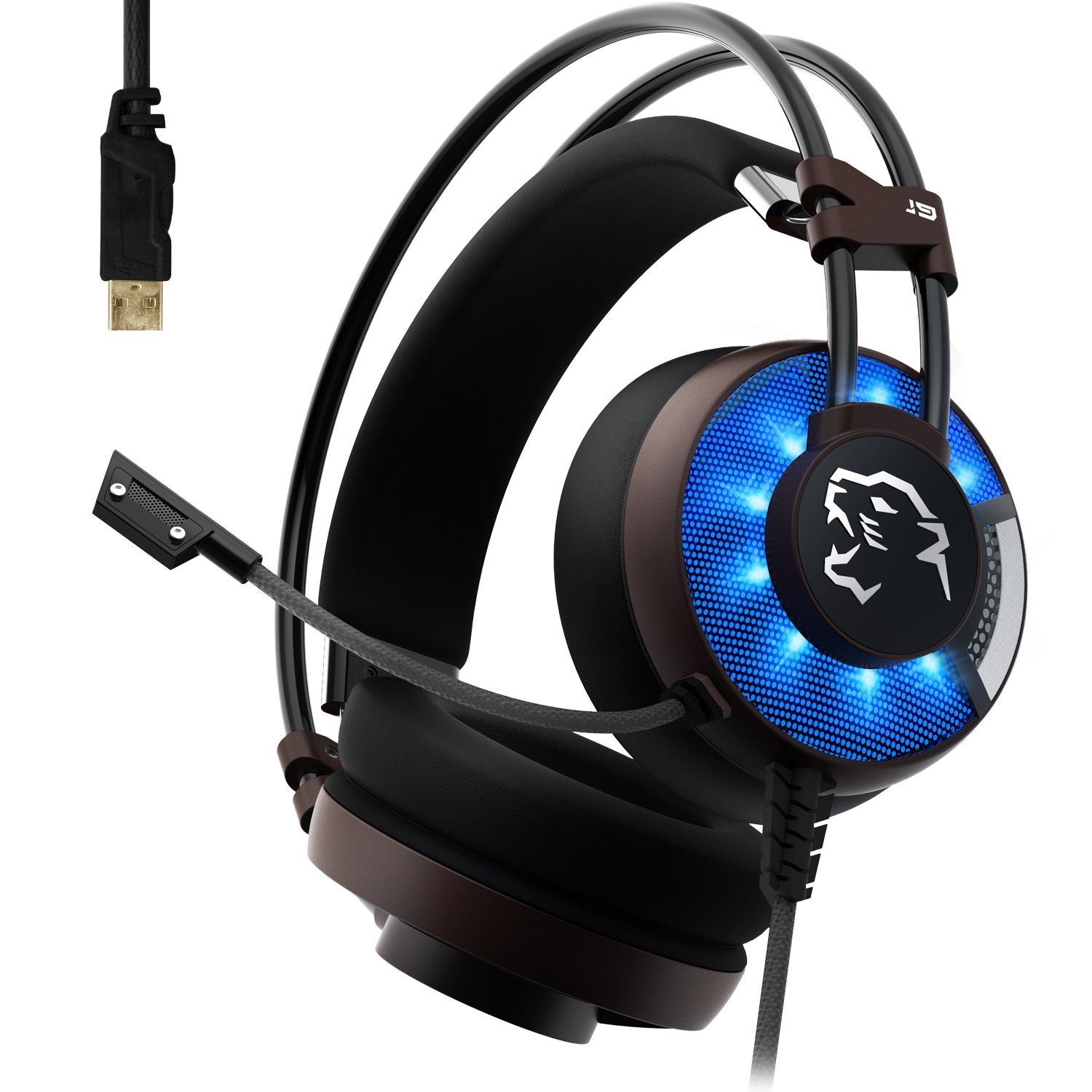 Best LED Gaming Headset with 7.1 Virtual Surround Sound & Noise-Isolating Mic - USB Over-Ear Headphones for PC, PS4, Laptop, Mac - Perfect for FPS, RPG & Online Gaming Sessions