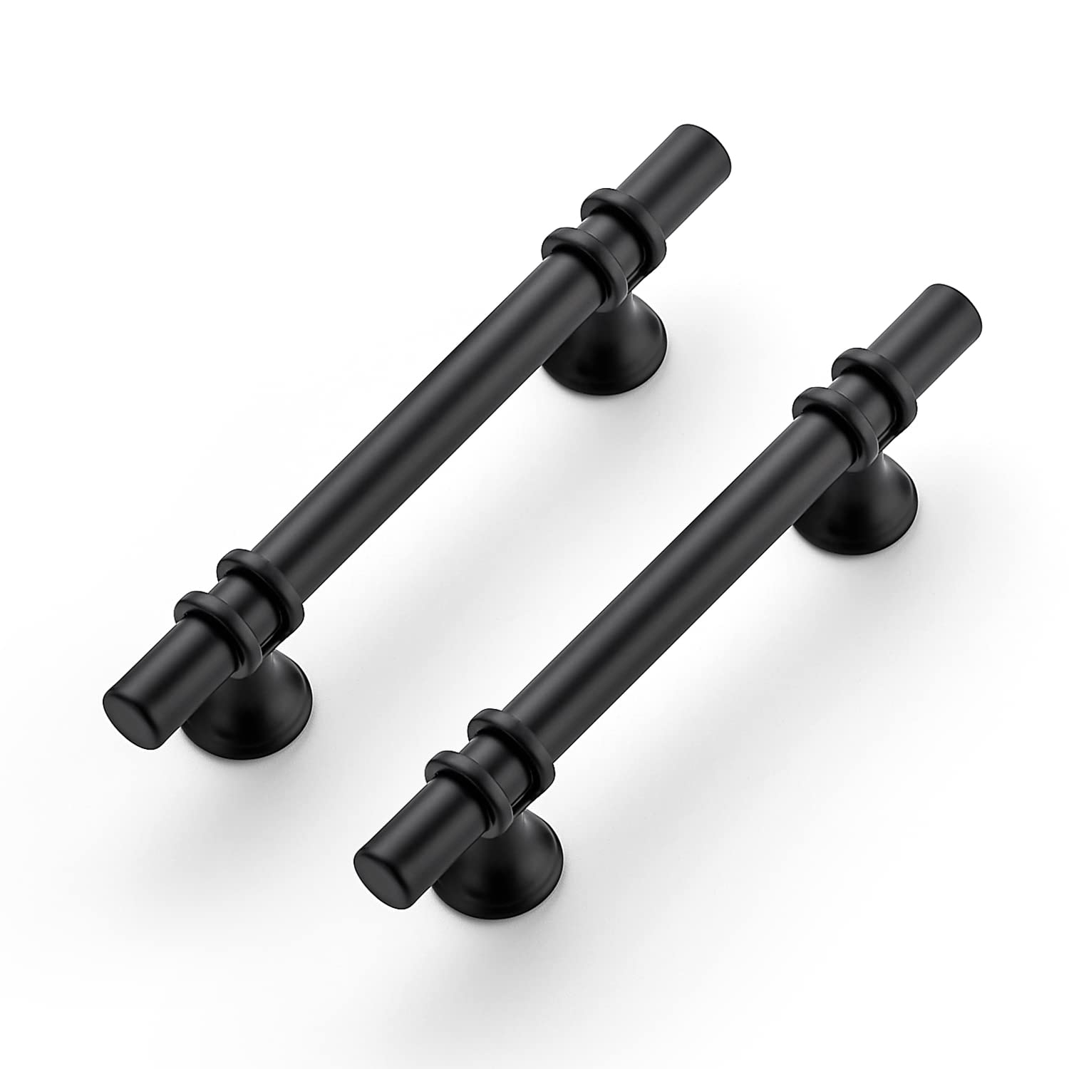 Ravinte 15 Pack 6 Inch Matte Black Cabinet Pulls - Round Base Kitchen Cupboard Handles & Drawer Pulls (6