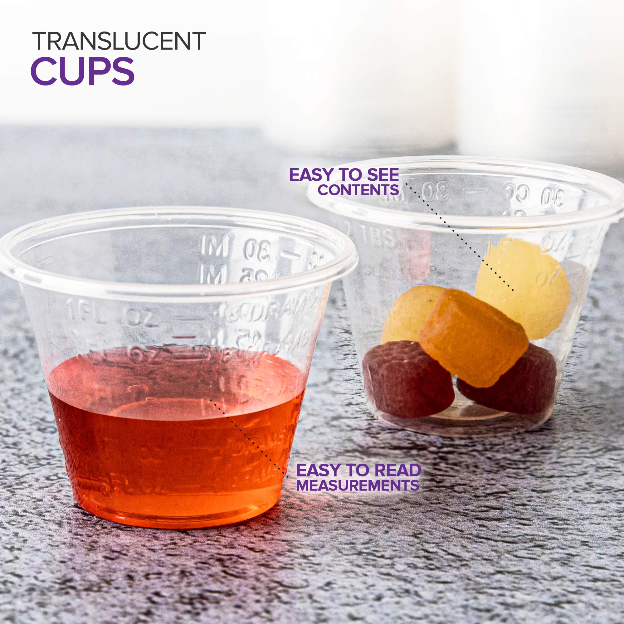 Stock Your Home 1 oz Disposable Medicine Cups (500 Count) - Clear Plastic Measuring Cups for Pills, Liquid Medicine, Epoxy Resin, Cooking & Food Sampling - Perfect for Medical Use, Crafts, Wine Tasting & Jello Shots