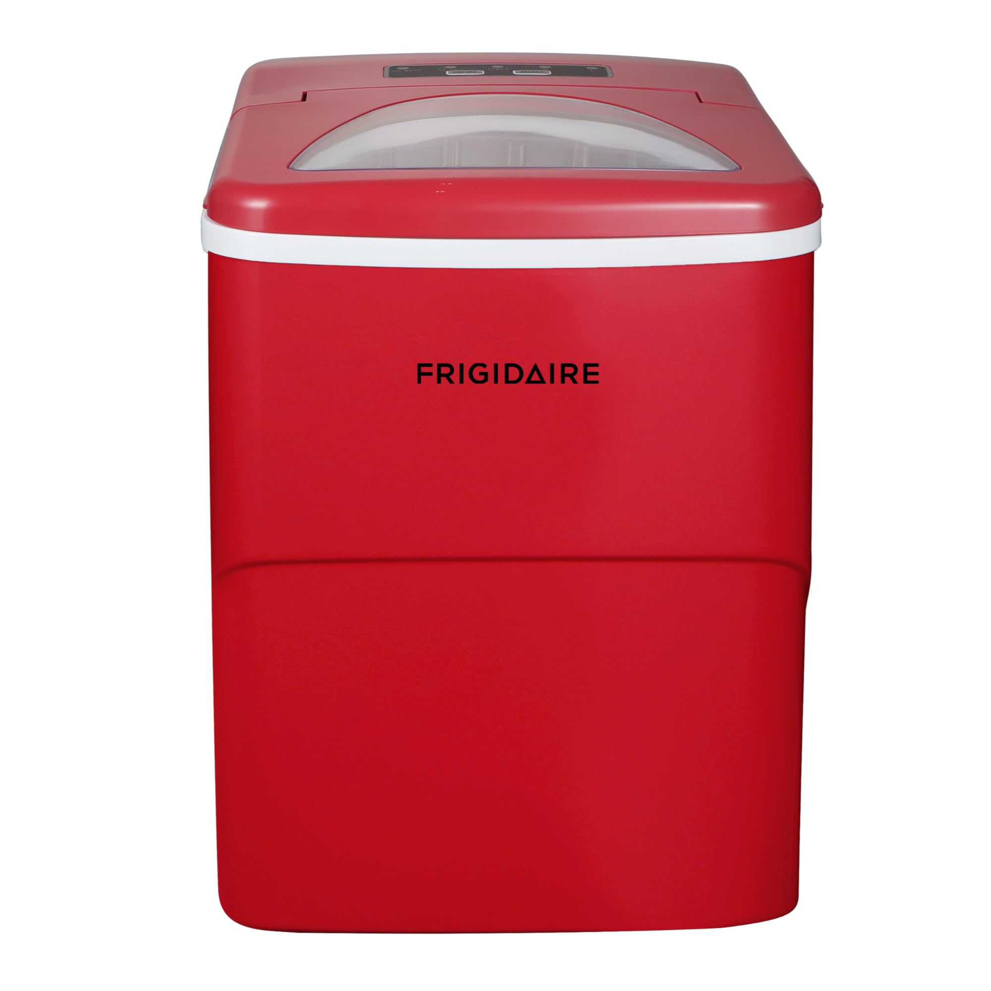 Frigidaire Compact Ice Maker Machine - 26 lbs Daily Output, Portable Countertop Ice Maker in Red for Home, Office, and Party Use