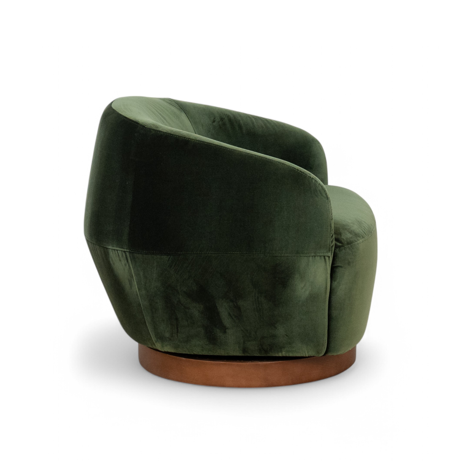 Swivel Lounge Chair - Mili Green Velvet Upholstered Modern Accent Chair for Living Room, Bedroom, or Office - 360 Degree Rotating Comfortable Seating with Ottoman Option