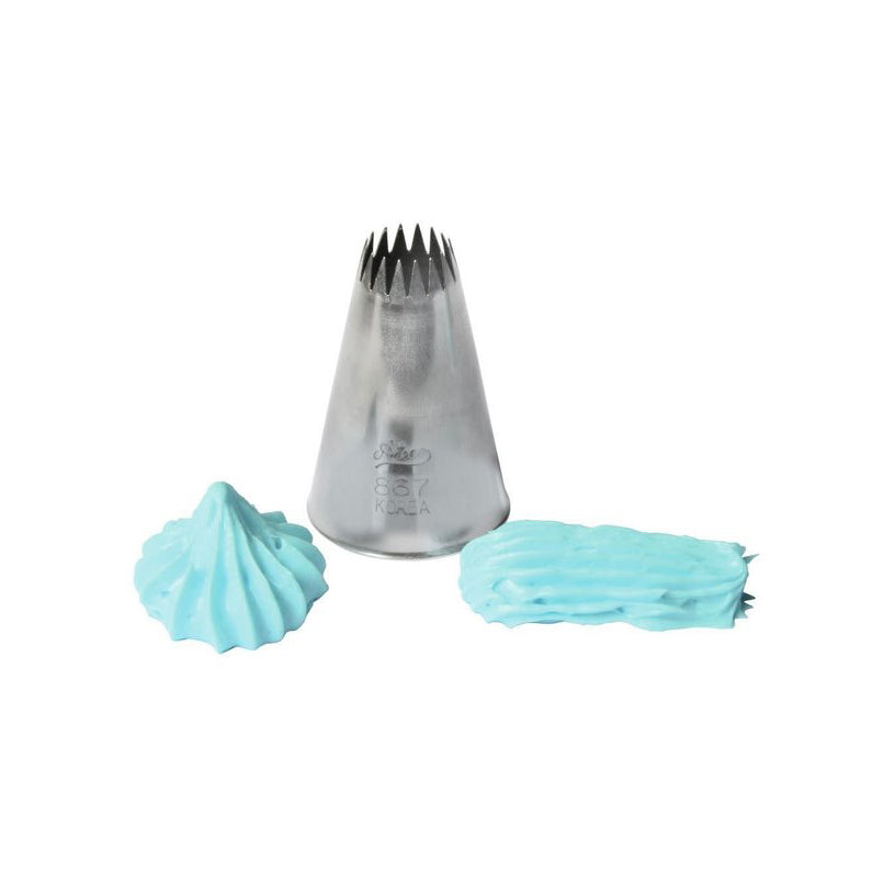 ATECO Stainless Steel #867 French Star Piping Tip for Cake Decorating - Professional Baking Tools for Cupcakes, Cookies & Pastry Designs