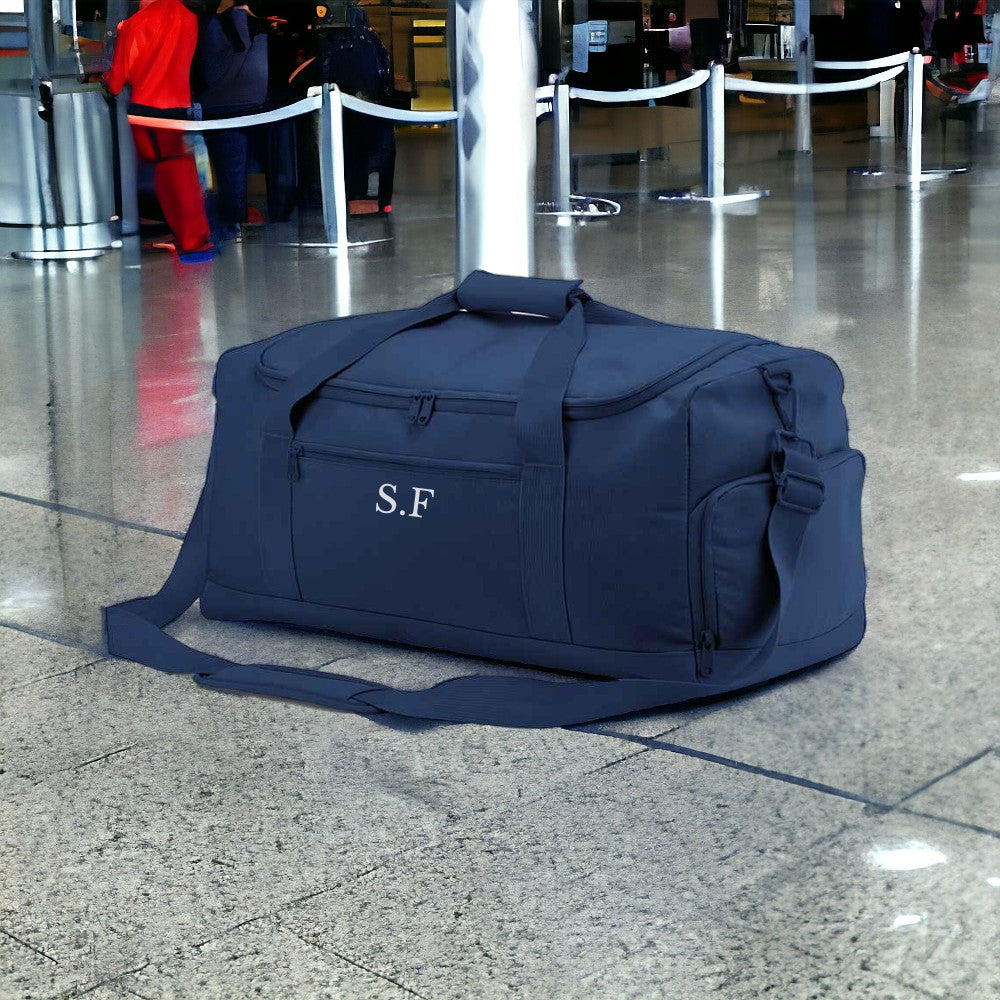 Personalized Boston Initial Medium Holdall Duffle Bag - Custom Monogram Travel Bag for Gym, Work, Weekend Getaways & Sports