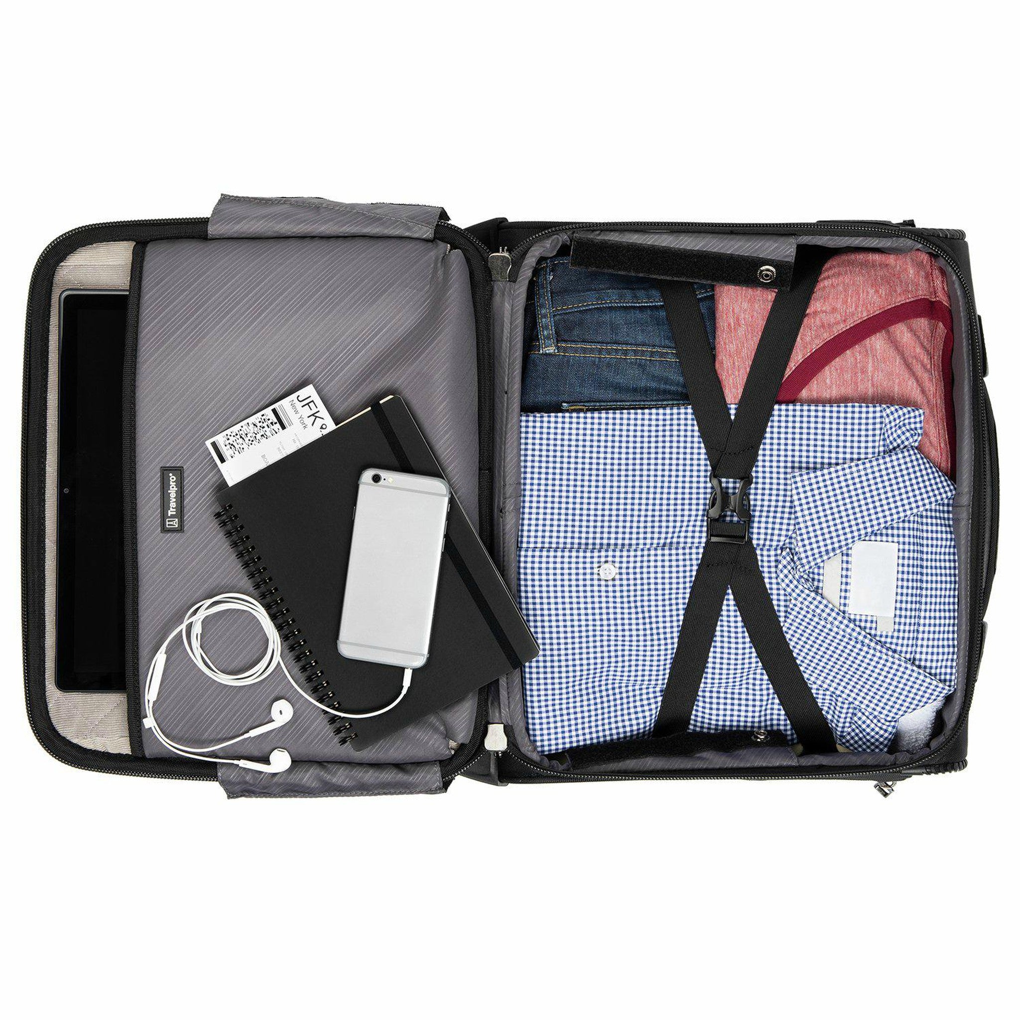 Travelpro Crew VersaPack Carry-On Rolling Tote Bag - Lightweight Expandable Luggage with Spinner Wheels for Business Travel & Weekend Getaways