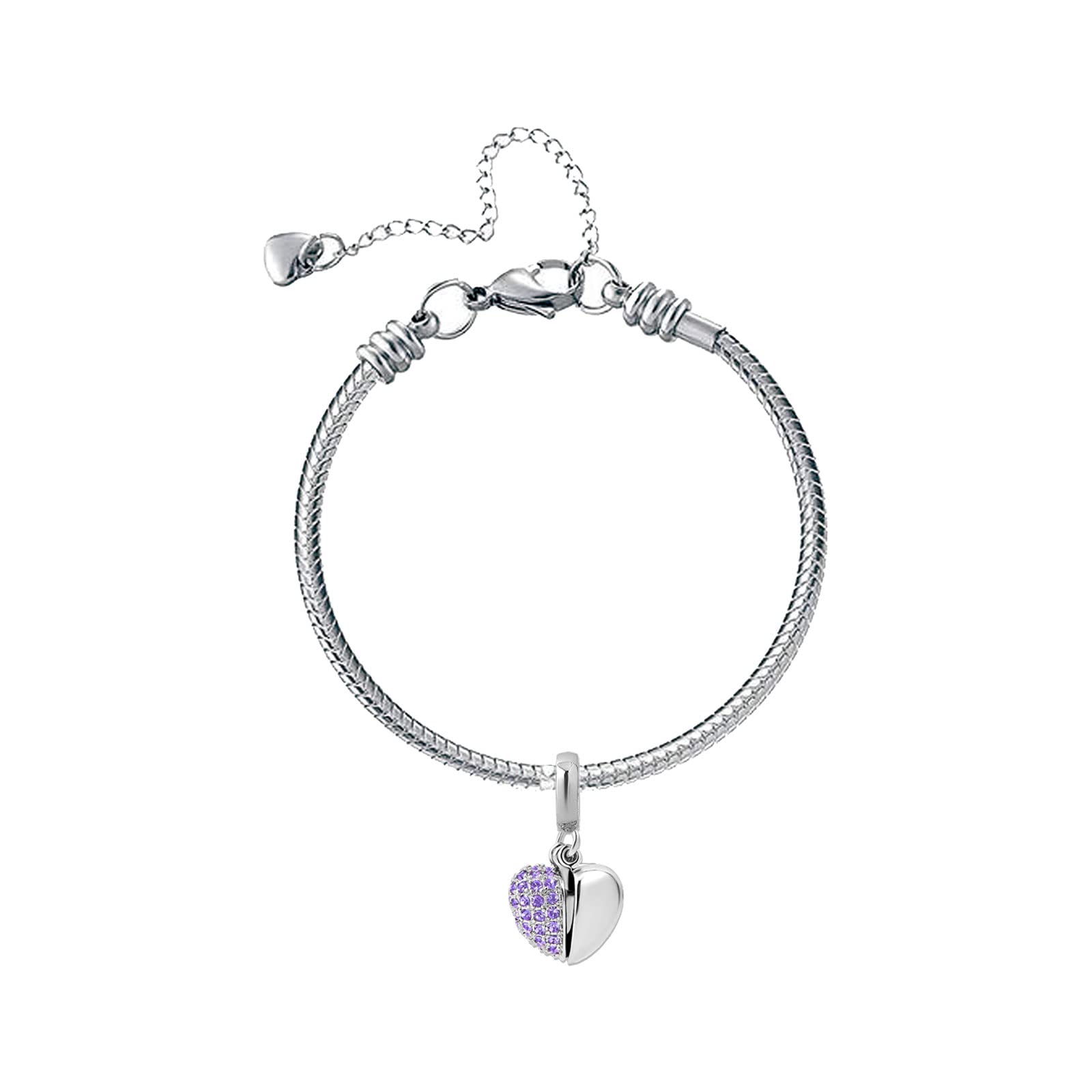 KunBead Openable Heart Birthstone Crystal Dangle Charms - Compatible with Pandora Bracelets for Women | Mother's Day Gift, Birthday Present, Anniversary Jewelry | Perfect for Layering, Stacking & Everyday Wear