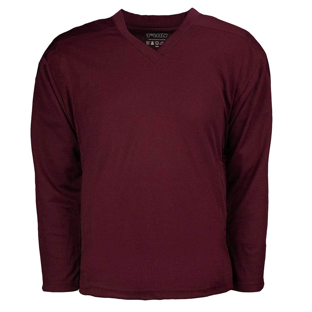 TronX Hockey Practice Jersey - Breathable & Lightweight Maroon Hockey Shirt for Training & Games - Perfect for Ice Hockey, Street Hockey & Team Sports