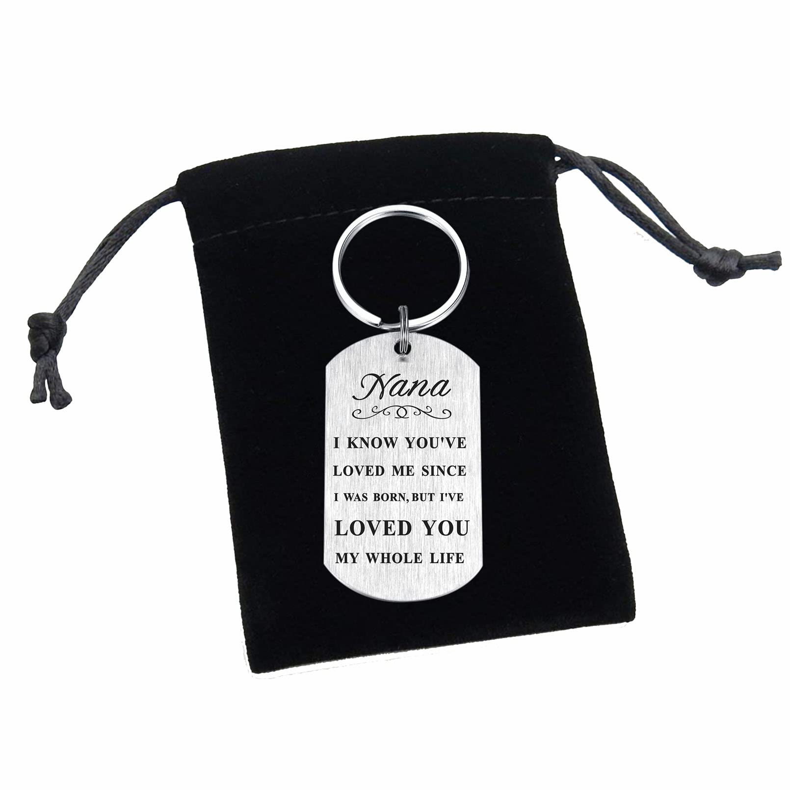 Resdink Personalized 'I Love You Nana' Keychain - Thoughtful Valentine's Day, Birthday & Mother's Day Gift for Grandmothers from Grandkids - Perfect Nana Gift for Special Occasions & Daily Reminders of Love