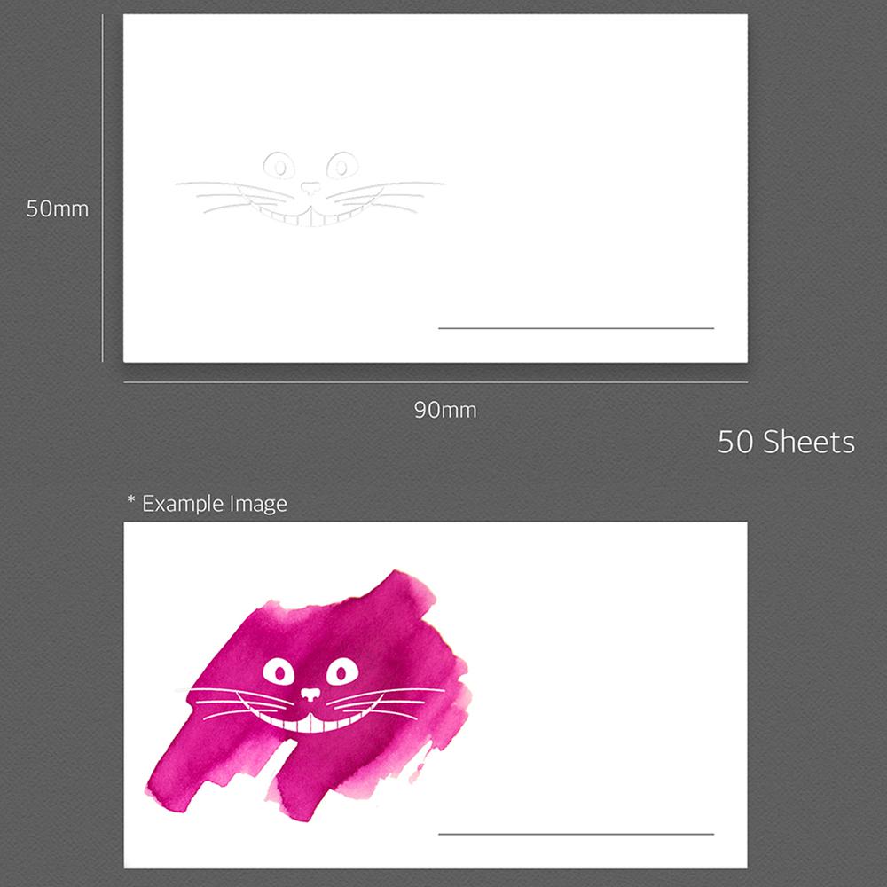 Wearingeul Ink Color Chart Card - 50 Sheets for Fountain Pen & Calligraphy - Smile Cat Design - Perfect for Ink Swatching, Journaling, and Artistic Projects