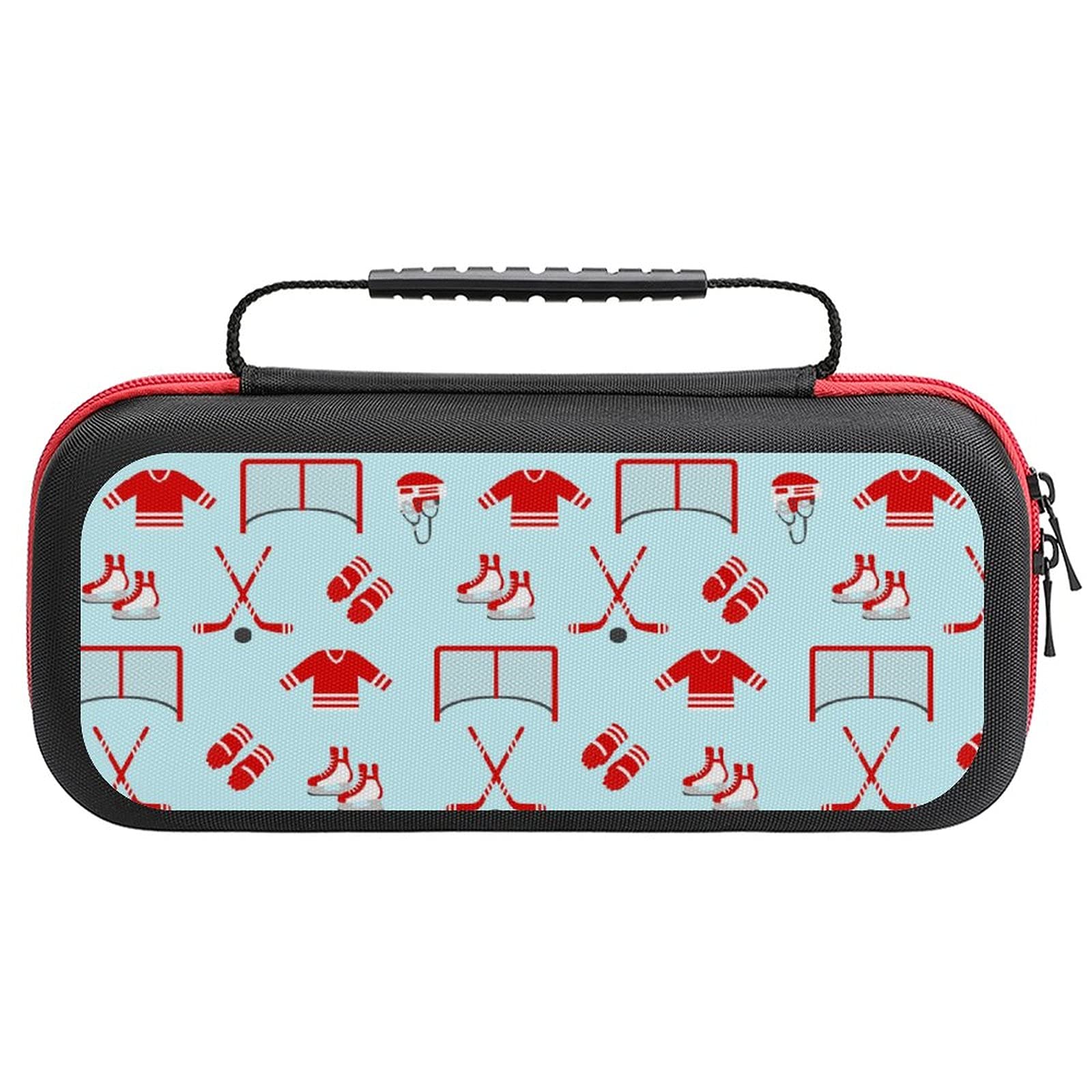 Durable Ice Hockey Puck Printed Carrying Case for Nintendo Switch Lite - Portable Travel Storage Bag for Console & Accessories | Perfect for Gaming On-The-Go & Travel Protection