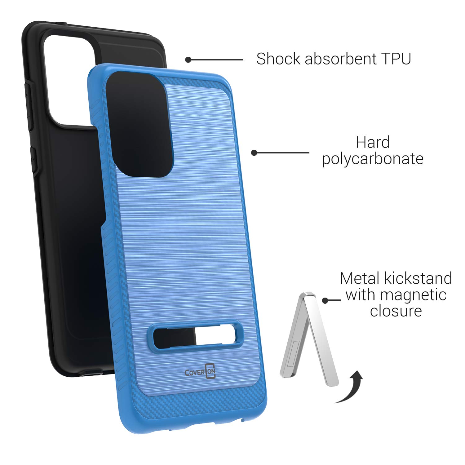 Magnetic Samsung Galaxy A52 Case - Rugged Metal Stand Cover for Outdoor Use