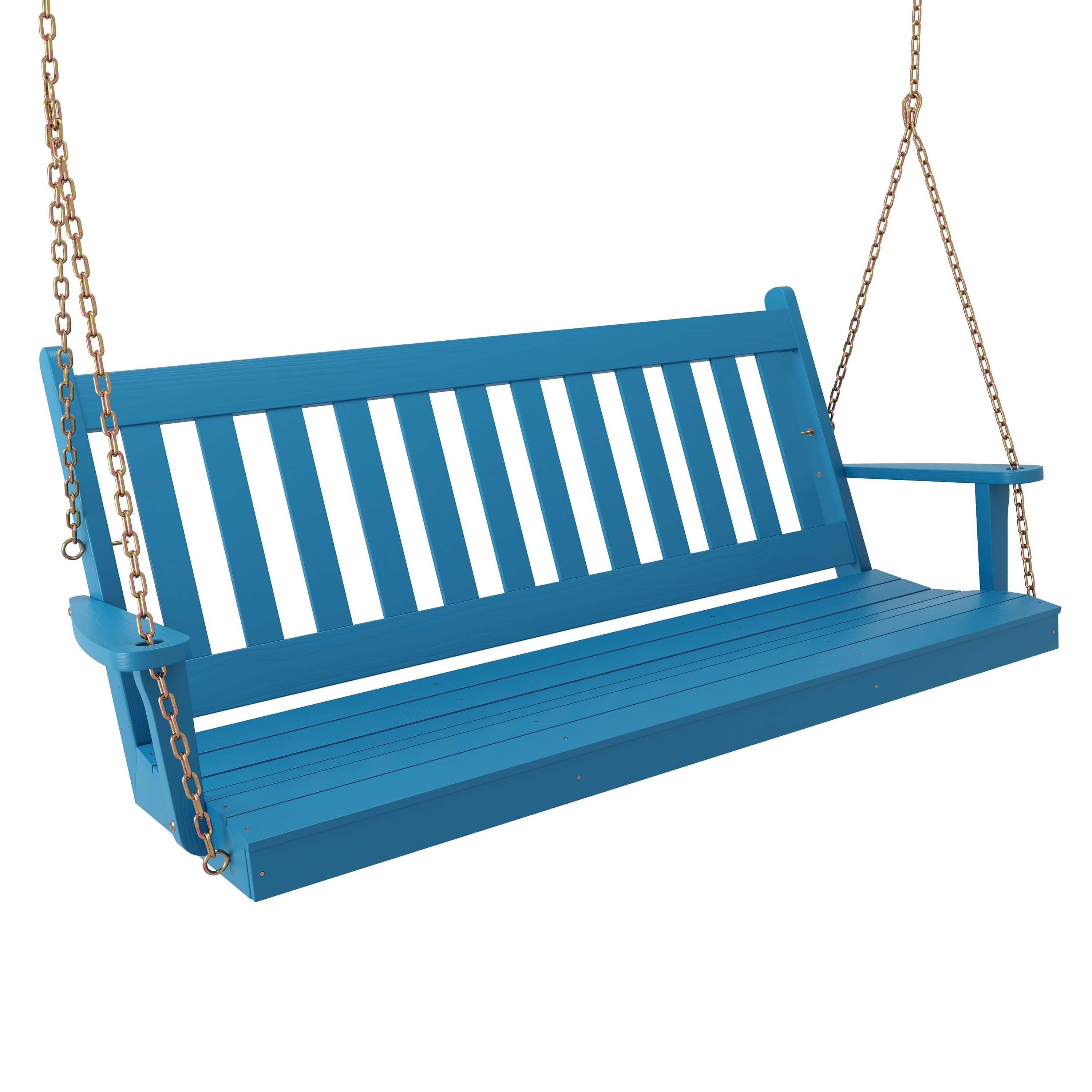Keystone Amish Co. 6 Foot Franklin Porch Swing in Caribbean Blue - Perfect for Outdoor Relaxation on Patio, Deck or Garden