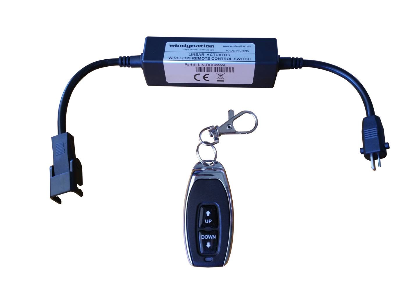 WindyNation 12V Linear Actuator Power Supply Kit with Wireless Remote Control Switch - Includes DPDT Switch, Double Adapter Cable & 15ft Extension Cord - Perfect for Home Automation, RV Adjustments, and Industrial Machinery Control
