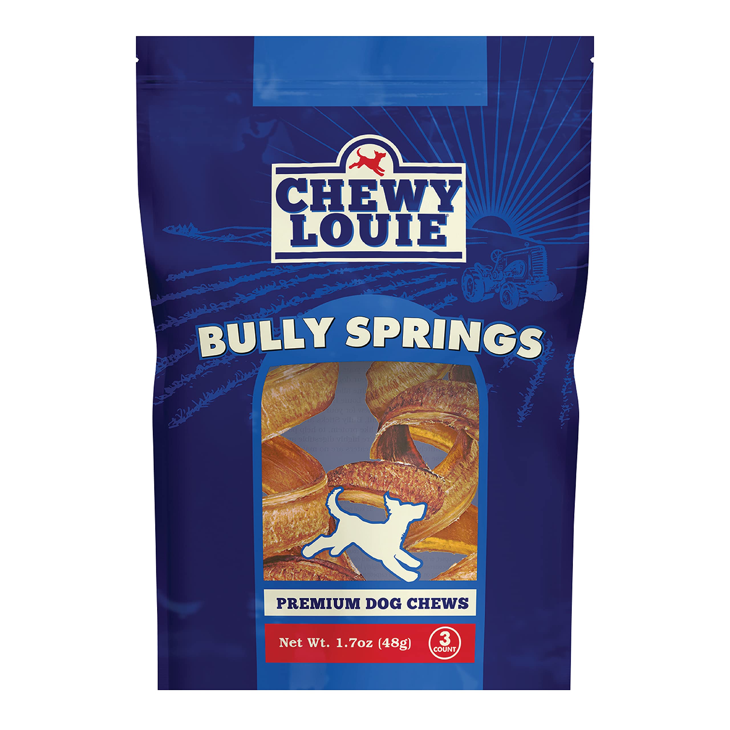 CHEWY LOUIE Bully Sticks - 100% Natural Beef Dog Treats for Aggressive Chewers | No Artificial Preservatives, Colors or Flavors | Long-Lasting Dental Chews for Large & Small Dogs | Perfect for Training, Teething & Anxiety Relief