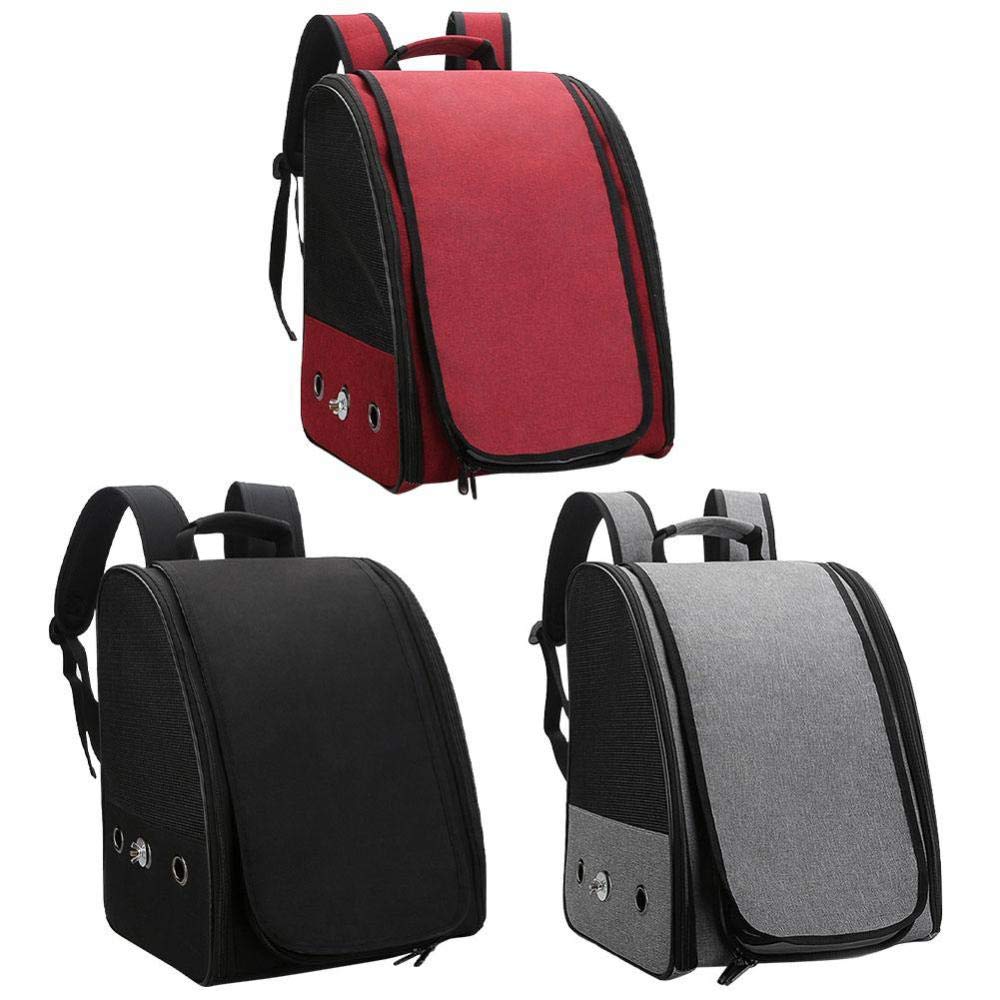 Portable Bird Carrier Backpack - Travel Cage with Perch for Small Birds, Parrots & Crested Birds (2-Pack, Black) - Perfect for Air Travel, Vet Visits & Outdoor Adventures